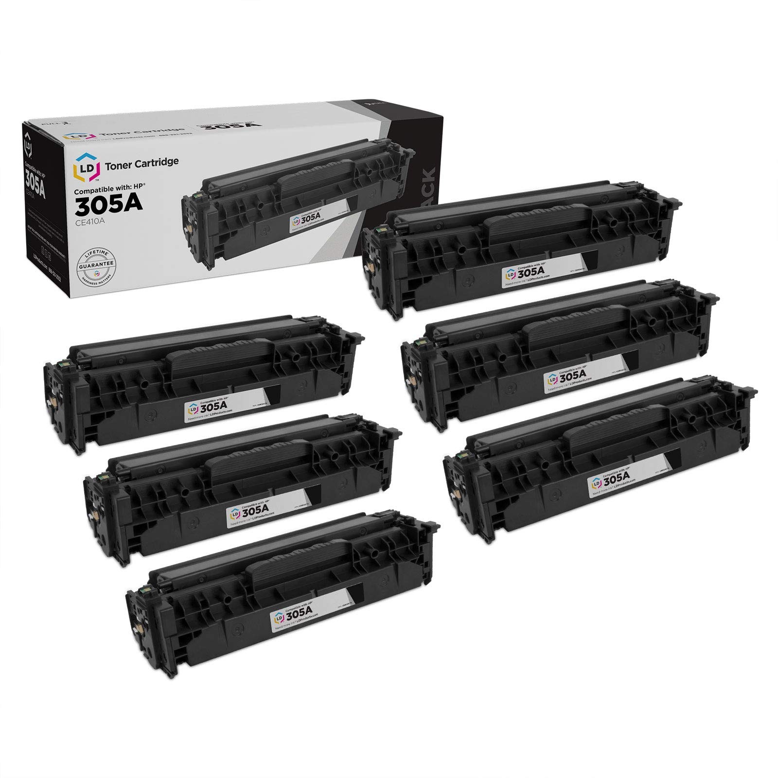LD Replacement for Toner Cartridge Replacement for HP 305A CE410A (Black,