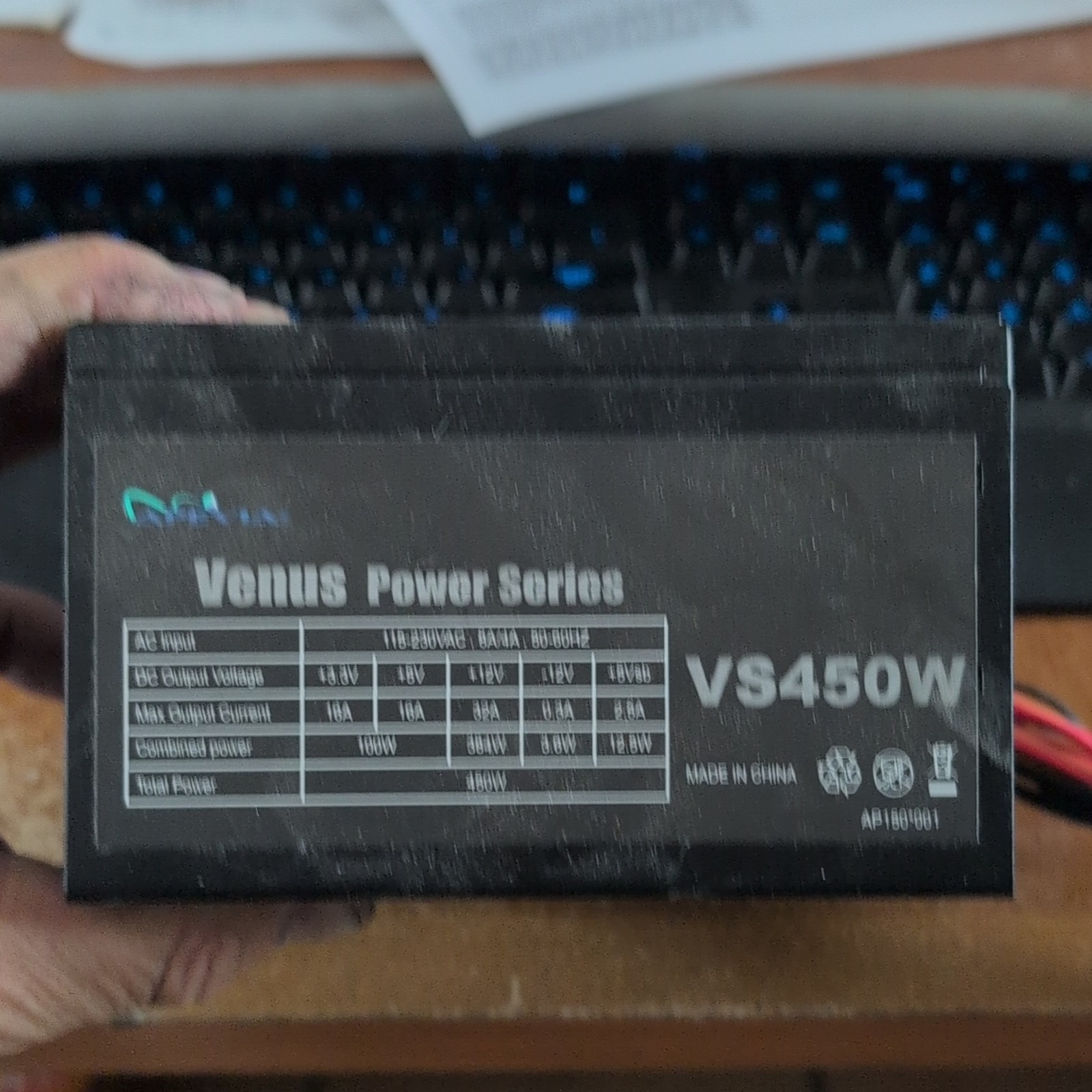 Apevia Venus VS450W 450W ATX Non-Modular Power Supply PSU 20+4 Pin Black
