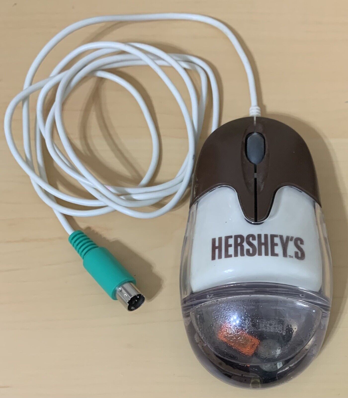 VINTAGE RARE Aqua Mouse Hershey’s Liquid Filled Optical Computer Mouse