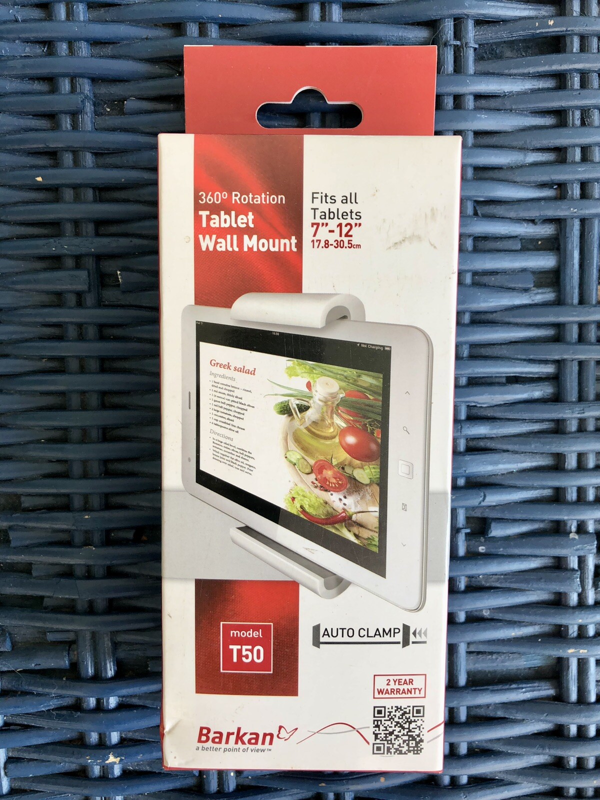Barkan Tablet Wall Mount Model T50 360 Rotation For 7”-12” 17.8-30.5 cm Tablets
