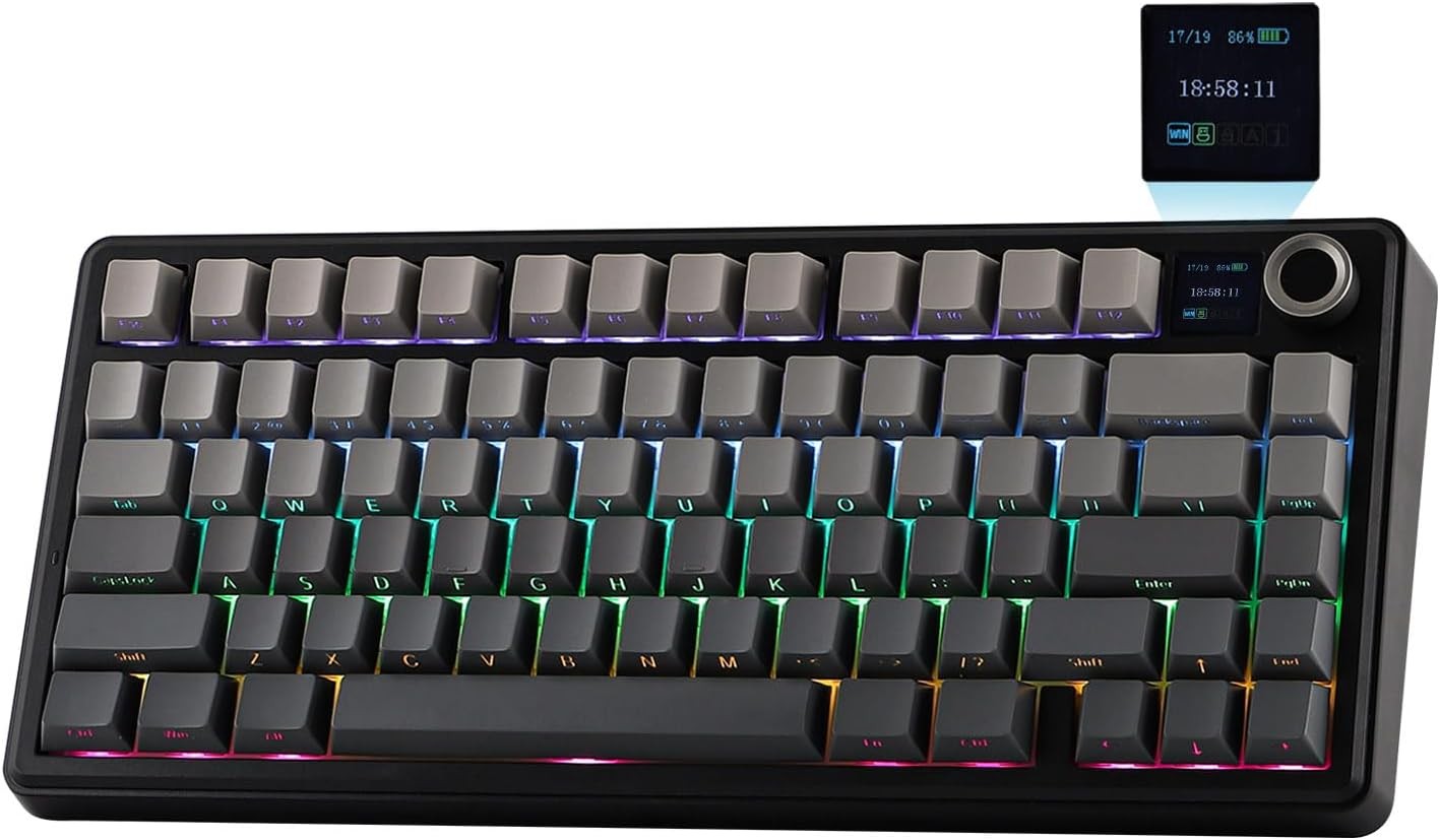 EPOMAKER X Aula F75 MAX Wireless Mechanical Keyboard with TFT Black Gradient 