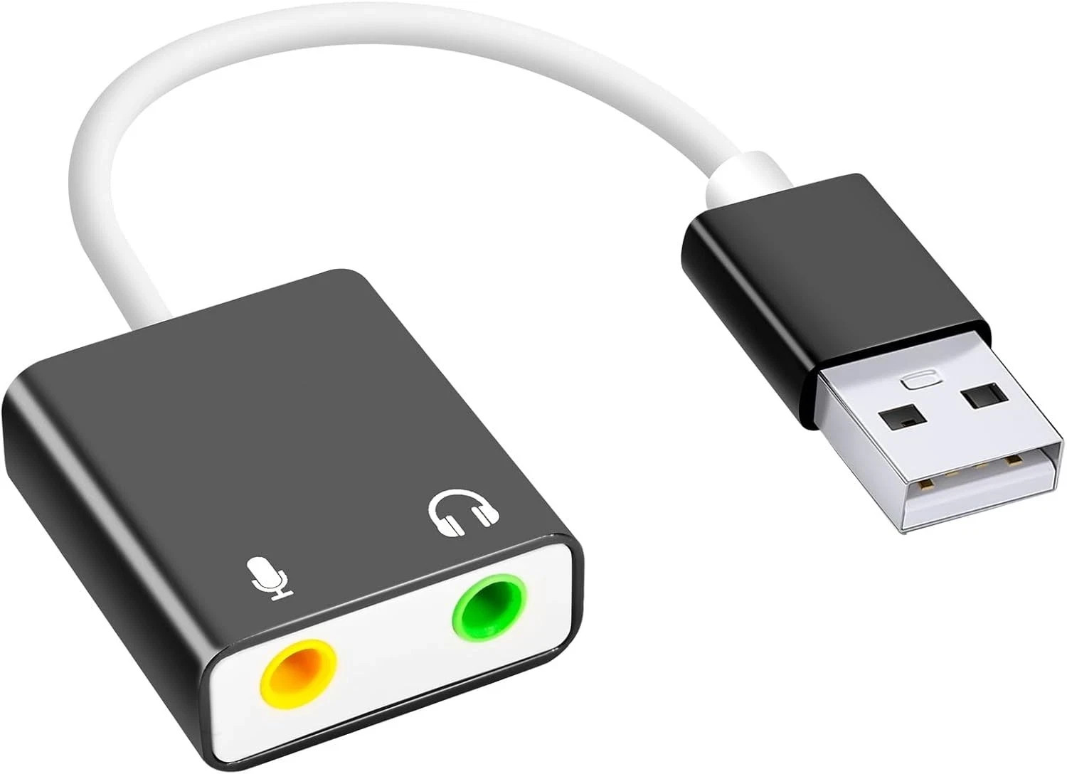 USB Audio Adapter External Sound Card for PC Laptop USB to 3.5mm Aux Mic Jack