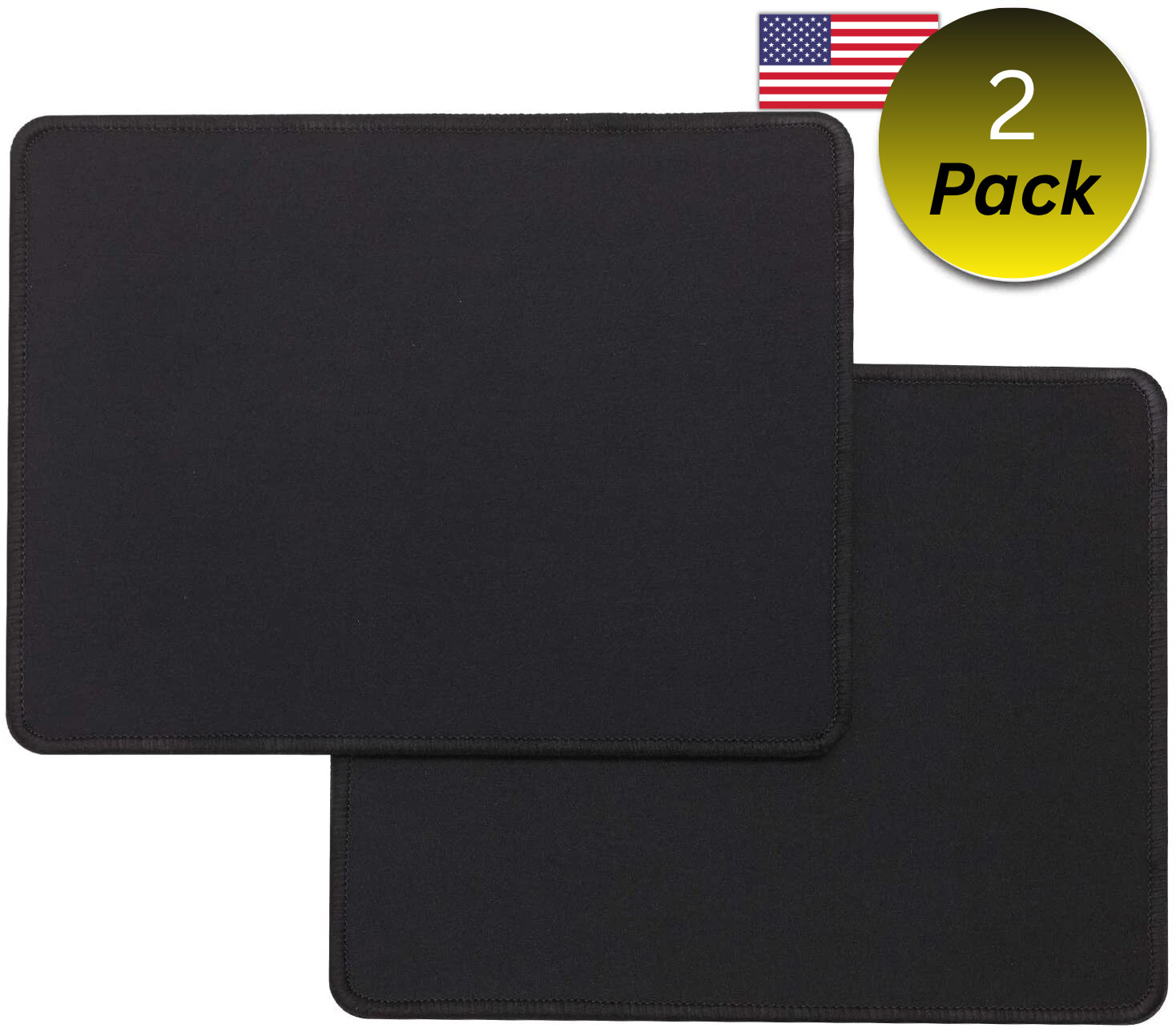 2-Pack Non-Slip Mouse Pad Stitched Edge PC Laptop For Computer PC Gaming Rubber 