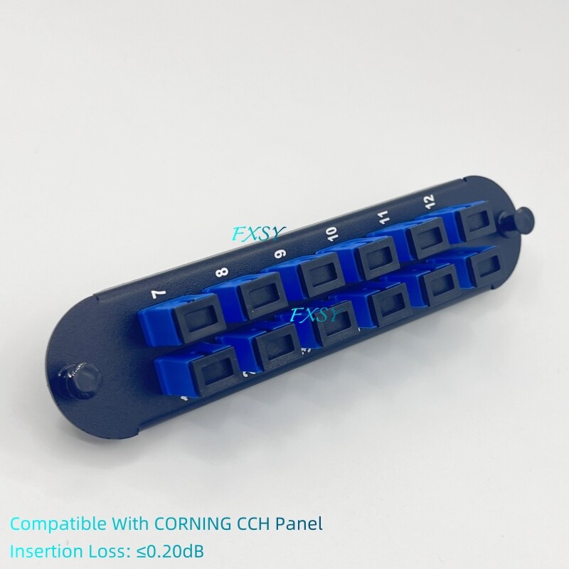 Fiber Optical Panel 12 SC UPC SM OS2 Adapter Compatible CORNING CCH-CP12-59