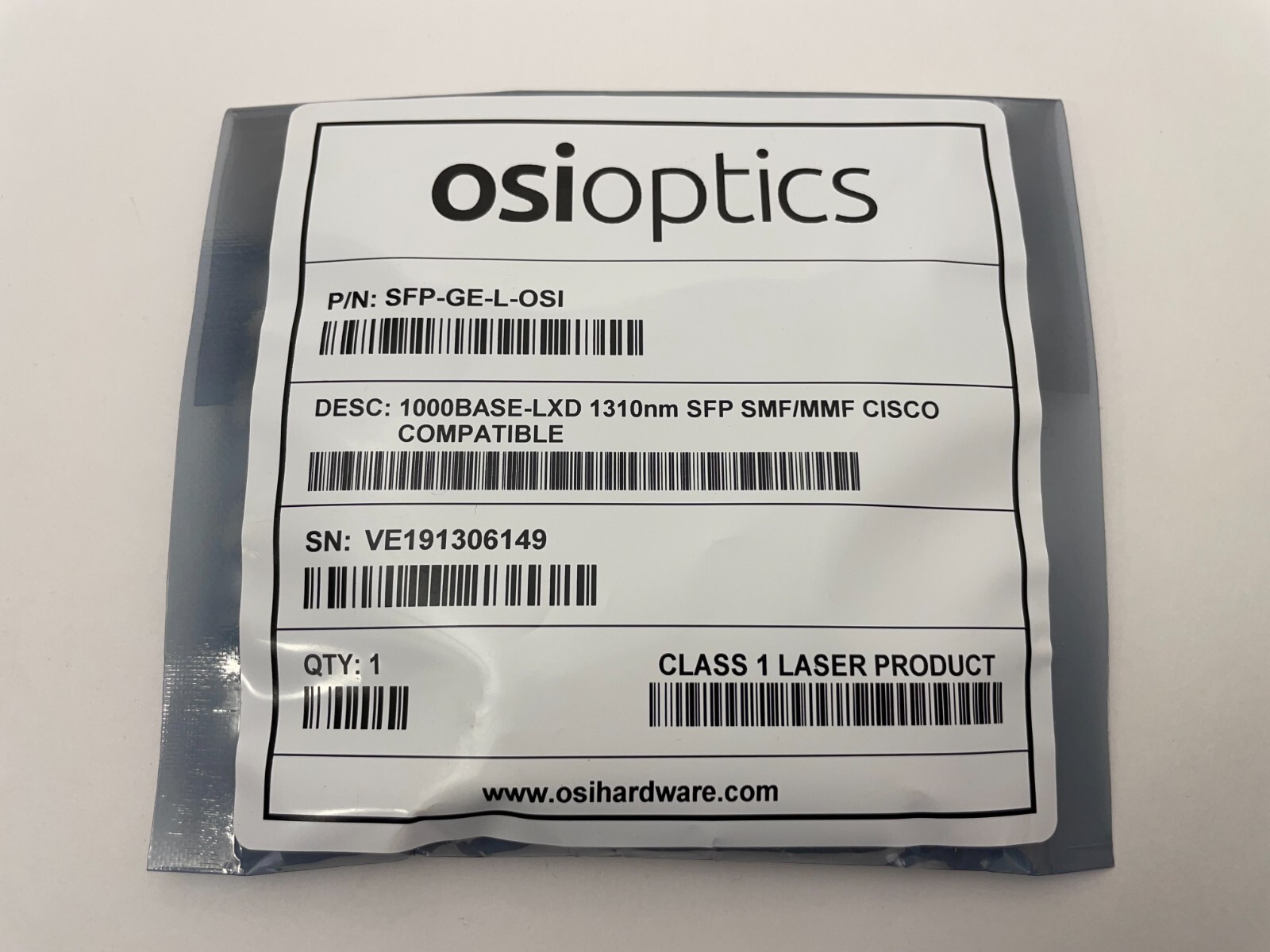 Osioptic Cisco SFP-GE-L-OSI Compatible 1000BASE-LXD 1310 nmTransceiver Module
