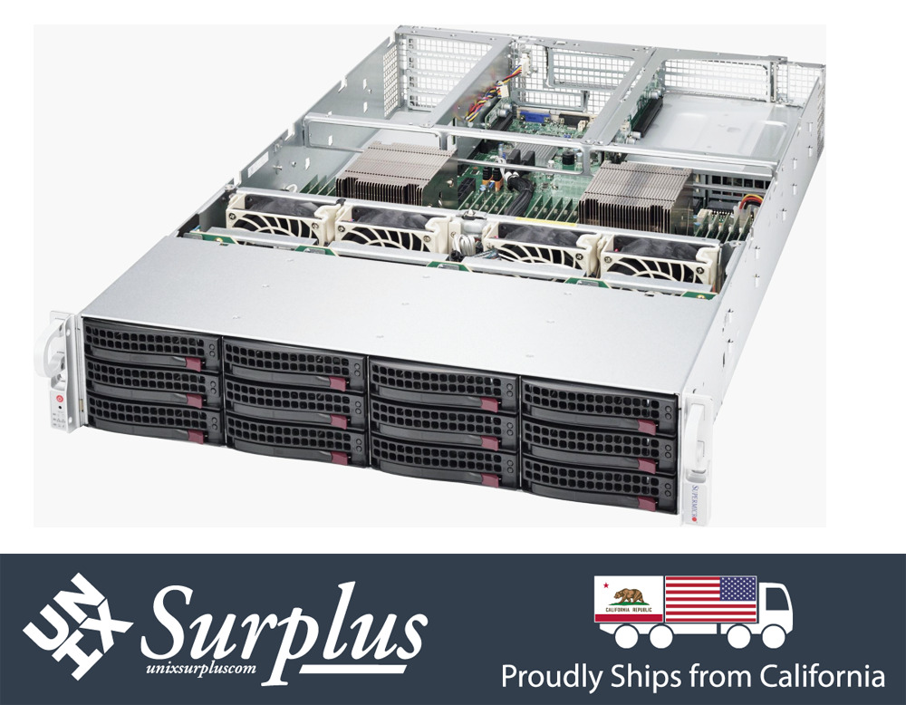 Supermicro 9361-8i RAID Server 2U 12 Bay SAS3 X10DRU-i+ 2x E5-2676 V3 128GB RAM