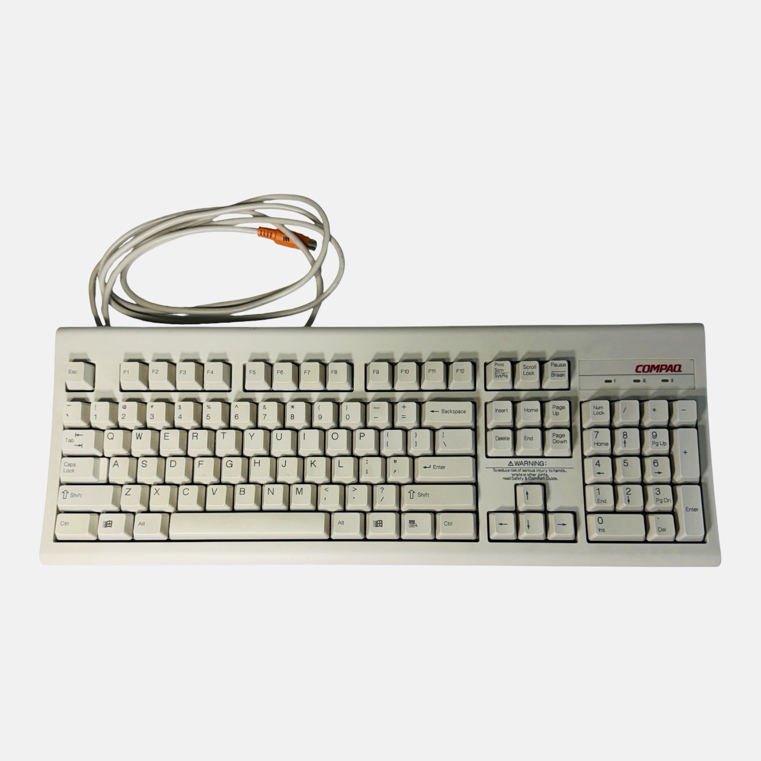 Vintage Compaq KB-3923 Wired PS/2 Keyboard Clicky Number Pad Tested Working PC