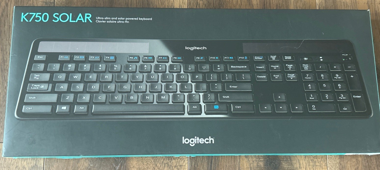 Logitech K750 Wireless Solar Keyboard Rechargeable Solar Power New in  Open Box