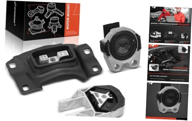 3PCS Engine Motor Mount and Transmission Mount Set Compatible with Ford Focus