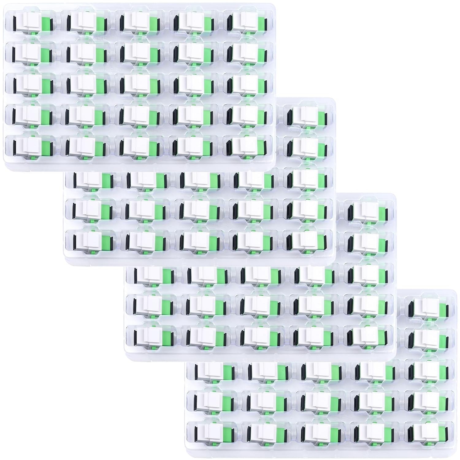 100 Pack SC APC Fiber Optic Coupler Keystone Jack Singlemode Adapter Patch Panel