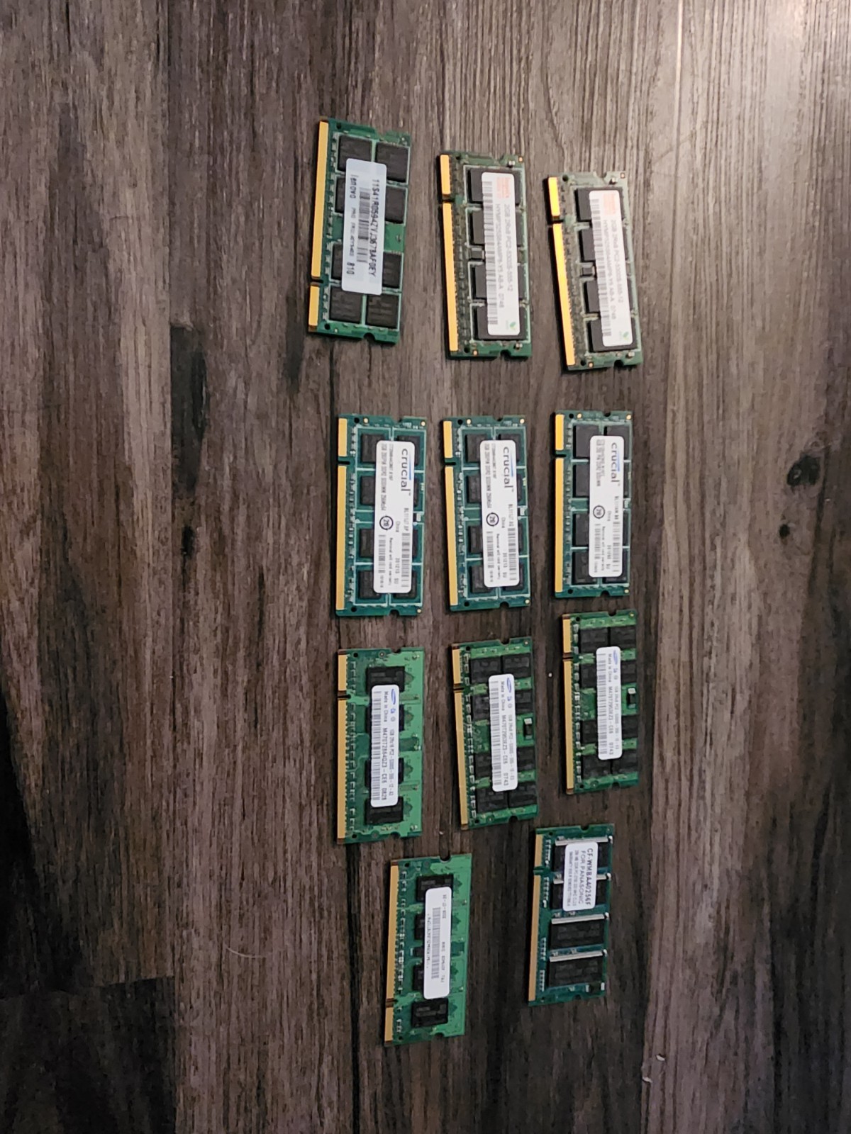 Lot of 11 Ranges From 1GB-4gb Laptop RAM, Mixed Brands/Speeds -