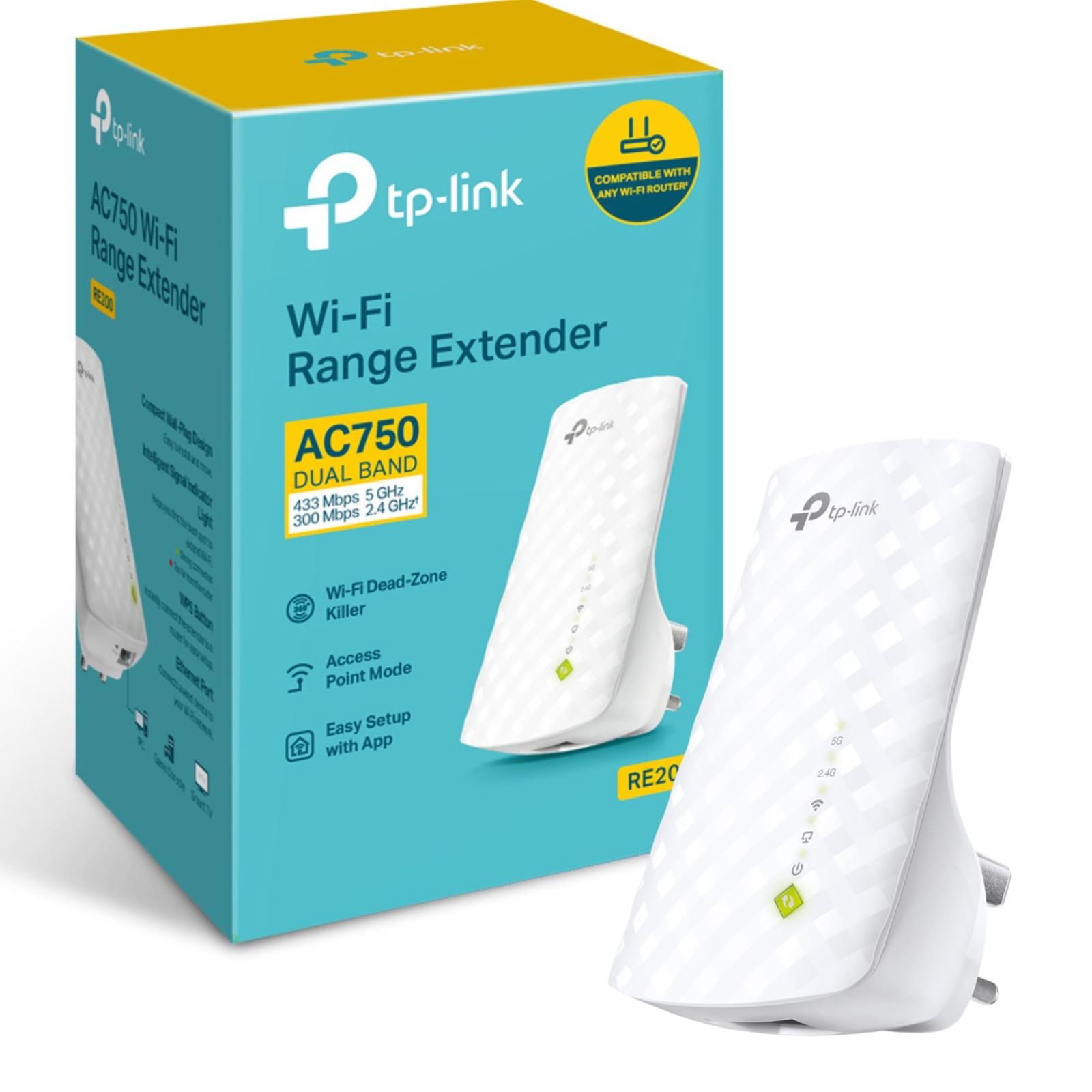 TP-LINK Network RE200 AC750 WiFi Range Extender Dual Band 750MBPS With Very Good
