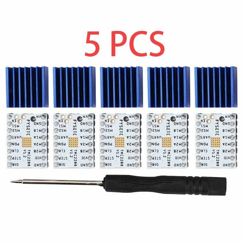 5PCS 3D Printer TMC2208 Stepper Motor Driver V1.2 Module With Heat Sink AO