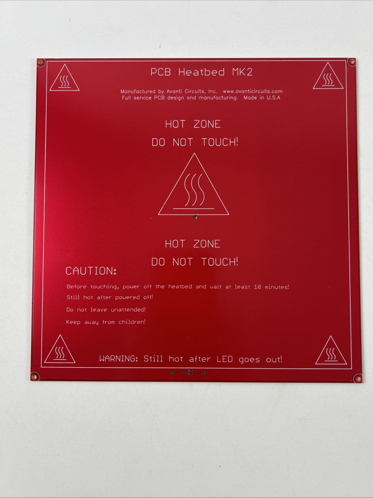 RepRap MK2 Heated Bed PCB 214x214mm 12V/24V 3D Printer Heatbed USA