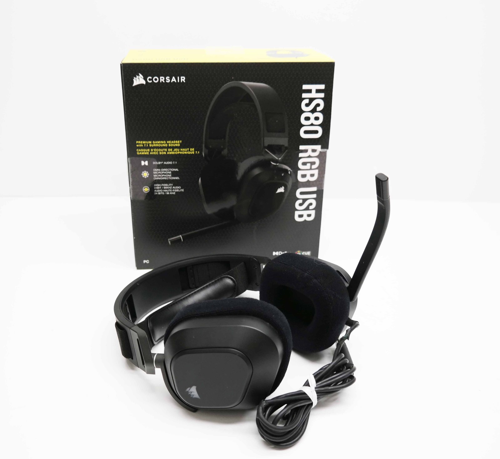 CORSAIR HS80 RGB Wired Gaming Headset for PC - Carbon READ