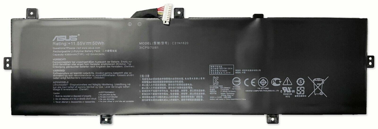 Original Battery C31N1620 for ASUS ZenBook BX430 UX430 UX430UA UX430UQ UX3430UN New
