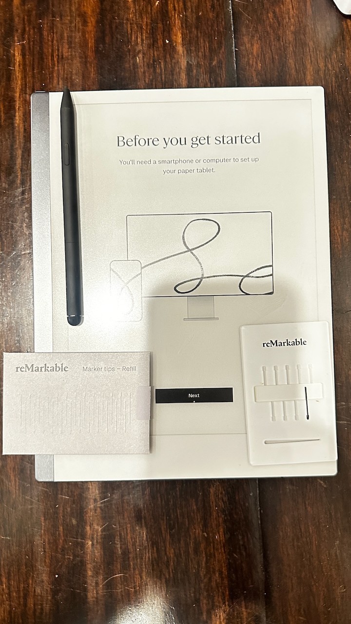 reMarkable 2 Paper Tablet + Eraser Stylus, Leather Folio & Official Tips