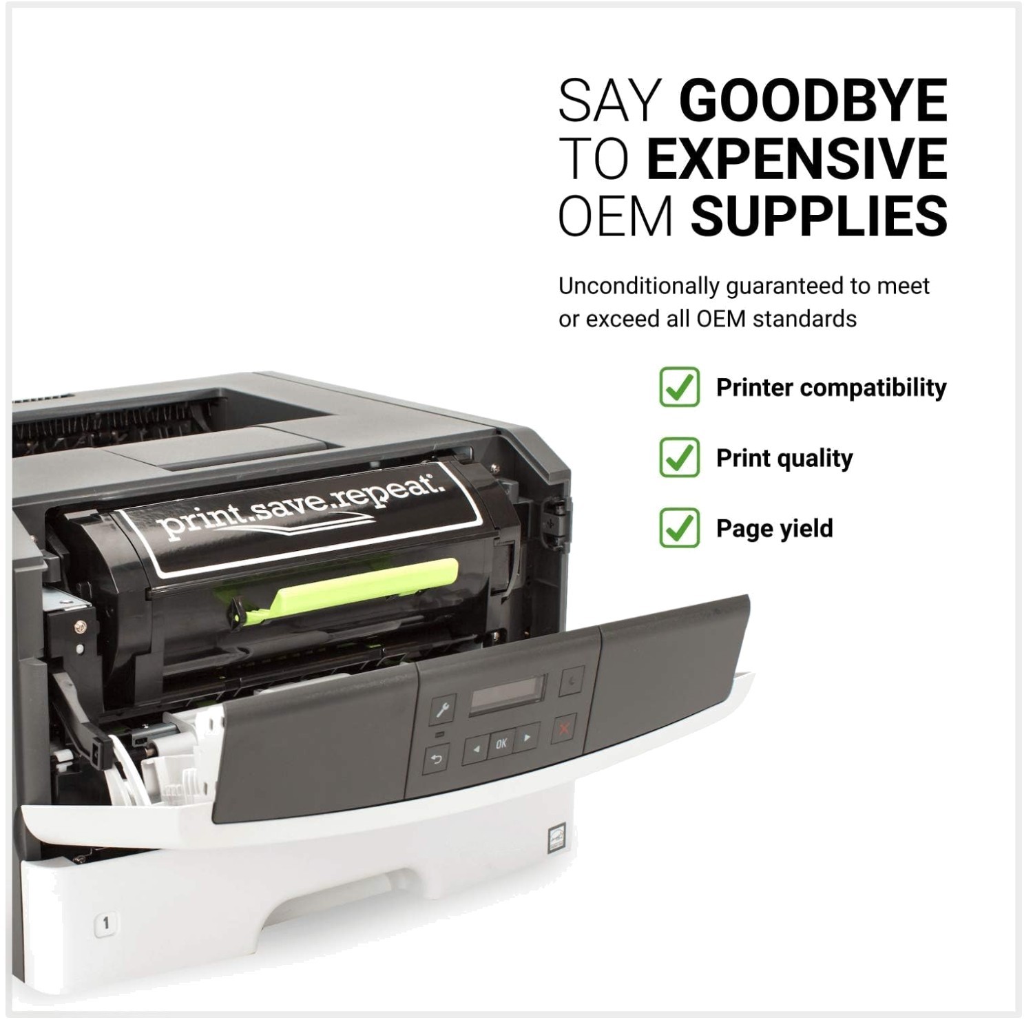 Print.Save.Repeat. Black Toner Cartridge for Lexmark