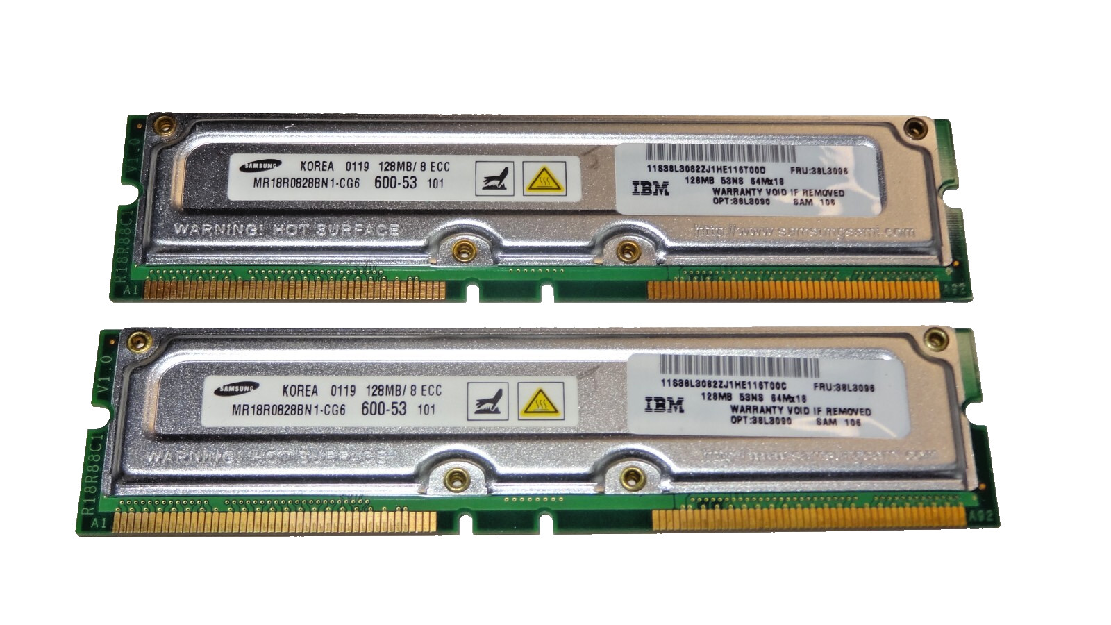 Samsung 256MB PC600 RDRAM Kit 2x128MB ECC 184-Pin RIMM Dell Dimension 8100 RAM