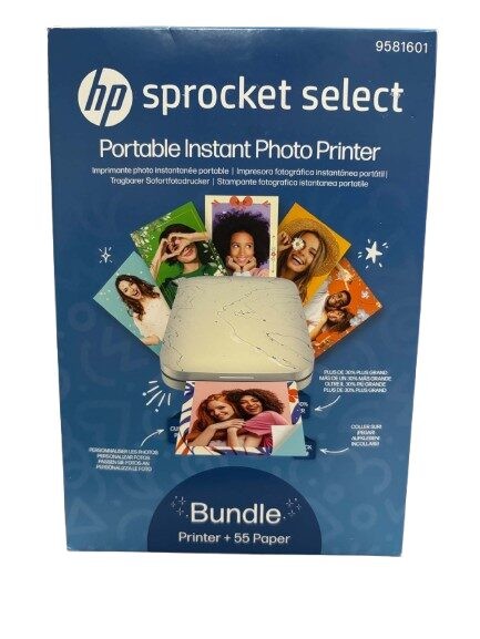 HP Sprocket Select Portable Photo Printer Bundle + 55 paper