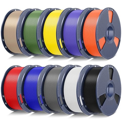 SUNLU PLA+2.0 3D Printer Filament, Multicolor, 10-Pack (10KG)