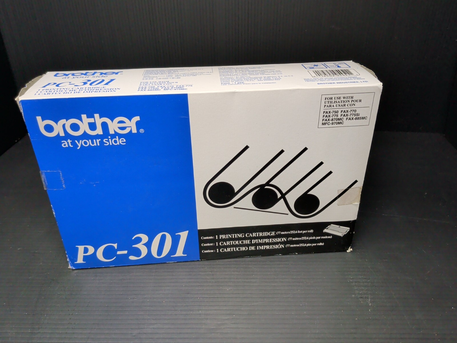 Genuine Brother PC-301 Toner Cartridge Pack OEM PC301 Fax MFC New Open Box