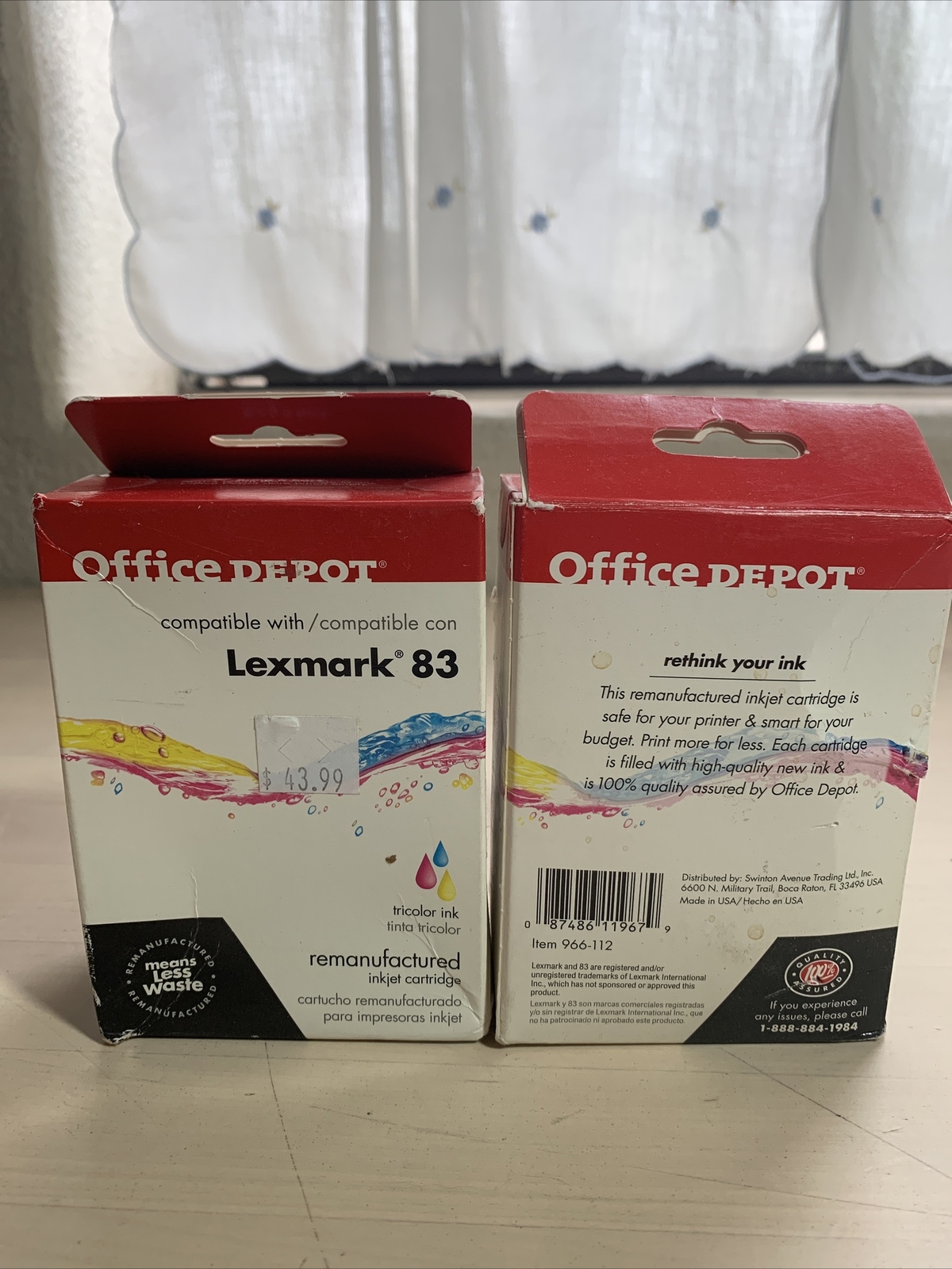 Office Depot Lexmark 83 Printer Ink 3 Color 2004 Ink Classic Lot Of (2)