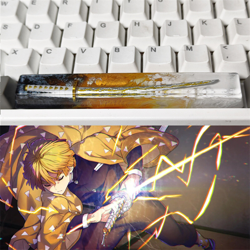 1PC Demon Slayer Sword Theme Keycap Resin 6.25u Spacebar For Cherry MX Keyboard
