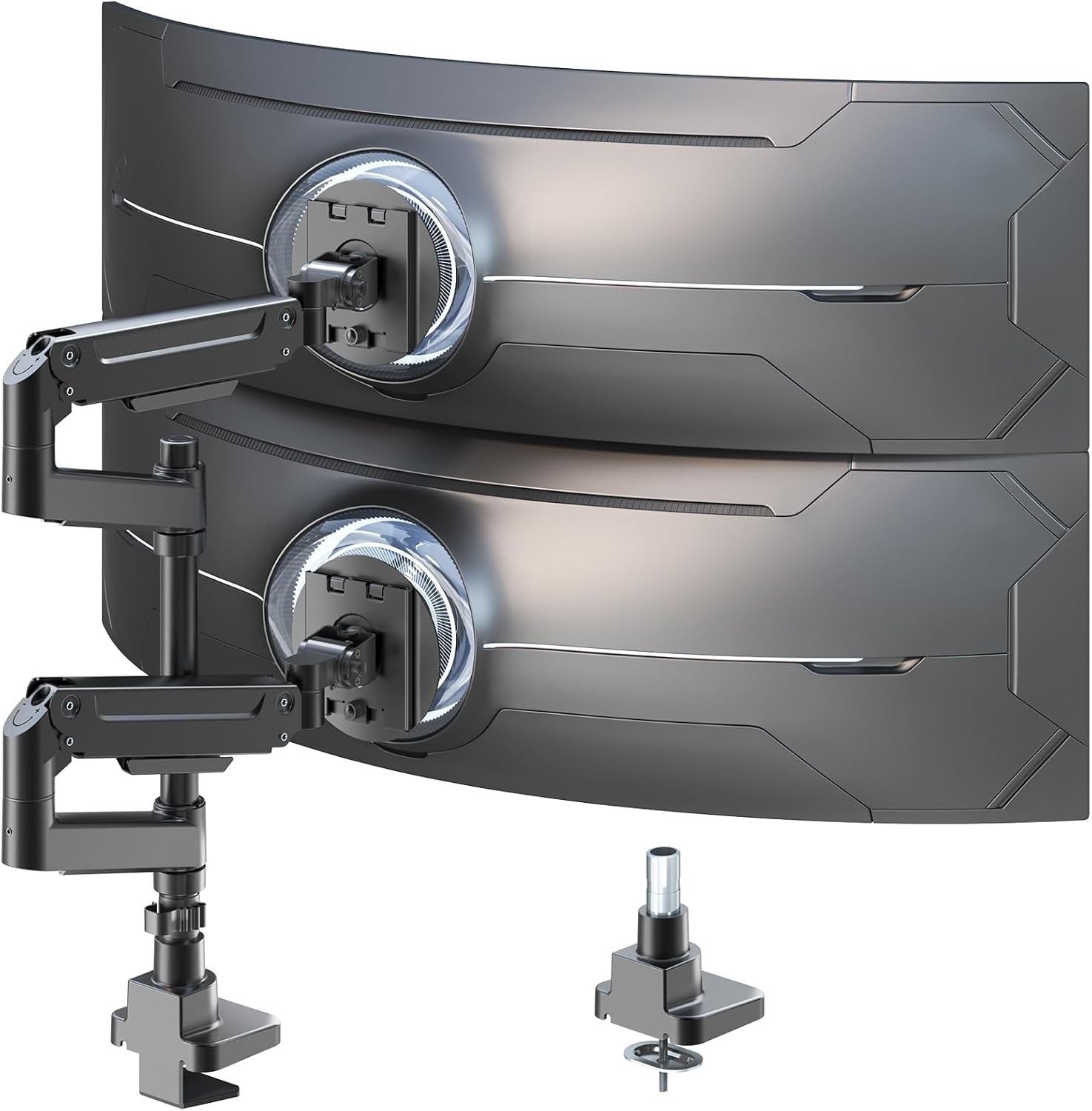 Dual Monitor-Arm Heavy-Duty for 17-49-inch Screens - Premium Vertical Stacked