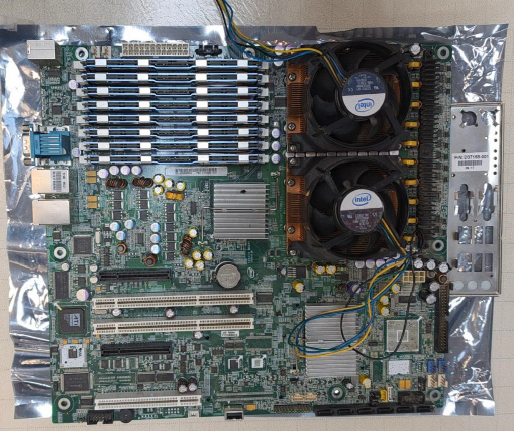 Intel Dual Socket LGA771 EATX Motherboard 32GB DDR2 Xeon x5450 SATA Dual LAN NAS