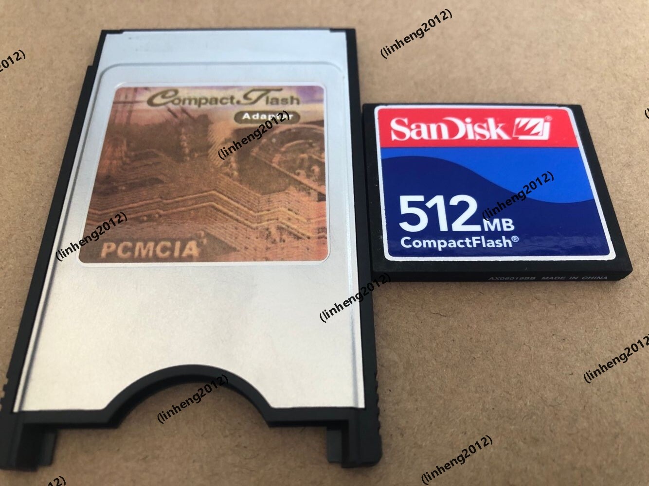 SANDISK 512MB Compact Flash +ATA PC card PCMCIA Adapter JANOME Machines