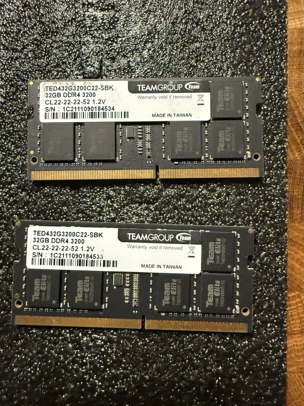 TeamGroup 64GB Kit DDR4 3200MHz RAM (32x2) SODIMM 4533/4534 260-Pin Memory CL 22