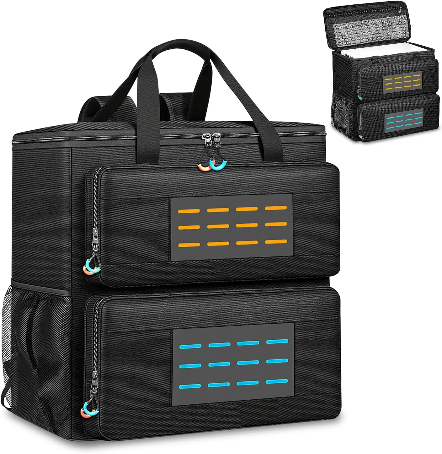 Computer Desktop Tower Carrying Case with Padded Protection & Multiple Pockets,