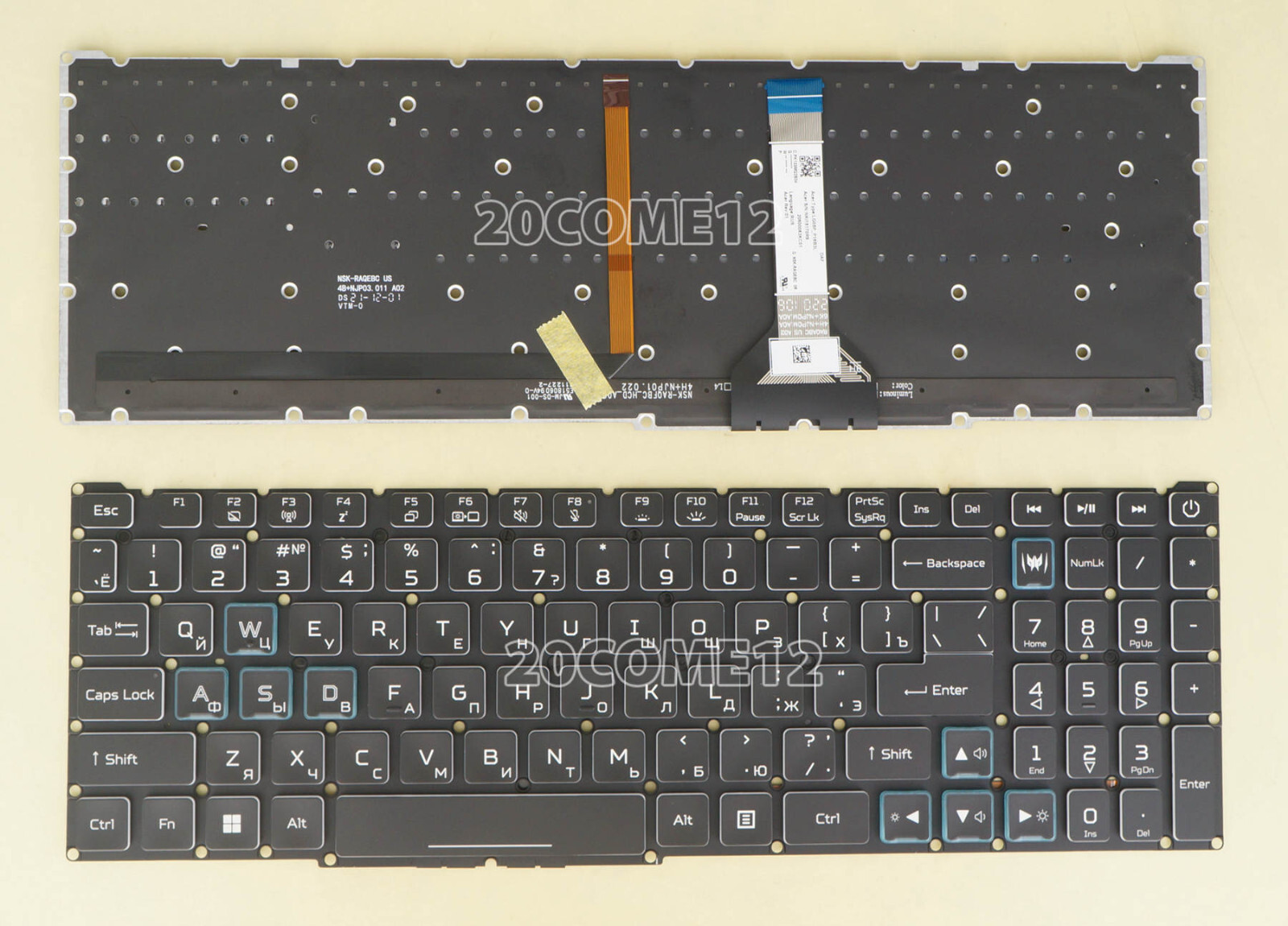 New For Acer Predator Helios PH315-55 PH317-56 Keyboard Russian RU Color backlit