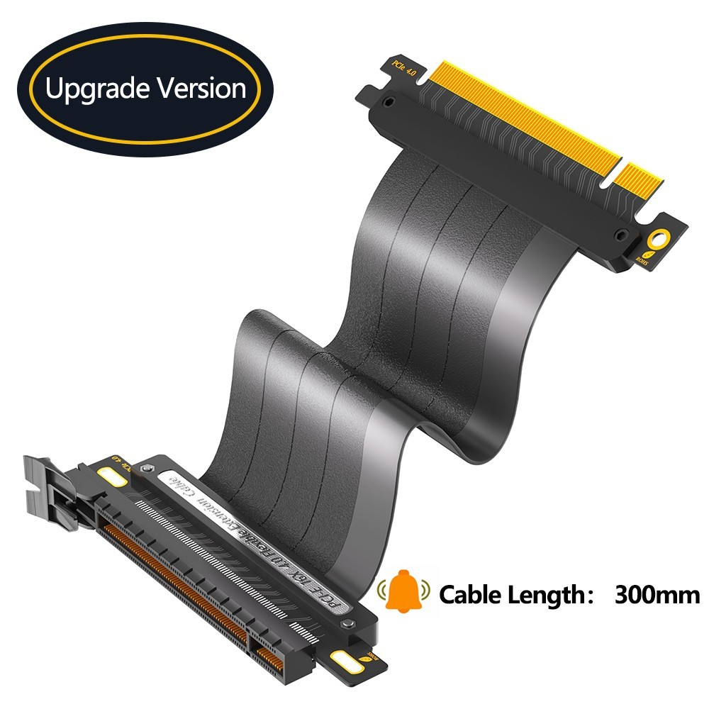 PCIE 4.0 Extension Cable, High Speed GPU Riser Cable, Length 30cm, 180 Degree