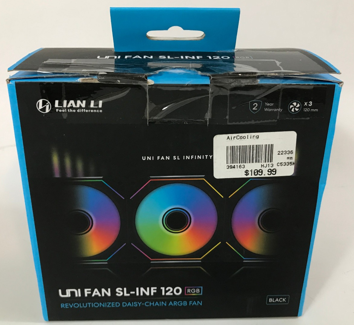 Lian Li UNI Fan SL-Infinity 3 Pack Set - UF-SLIN120-3B - Case Fans - Black