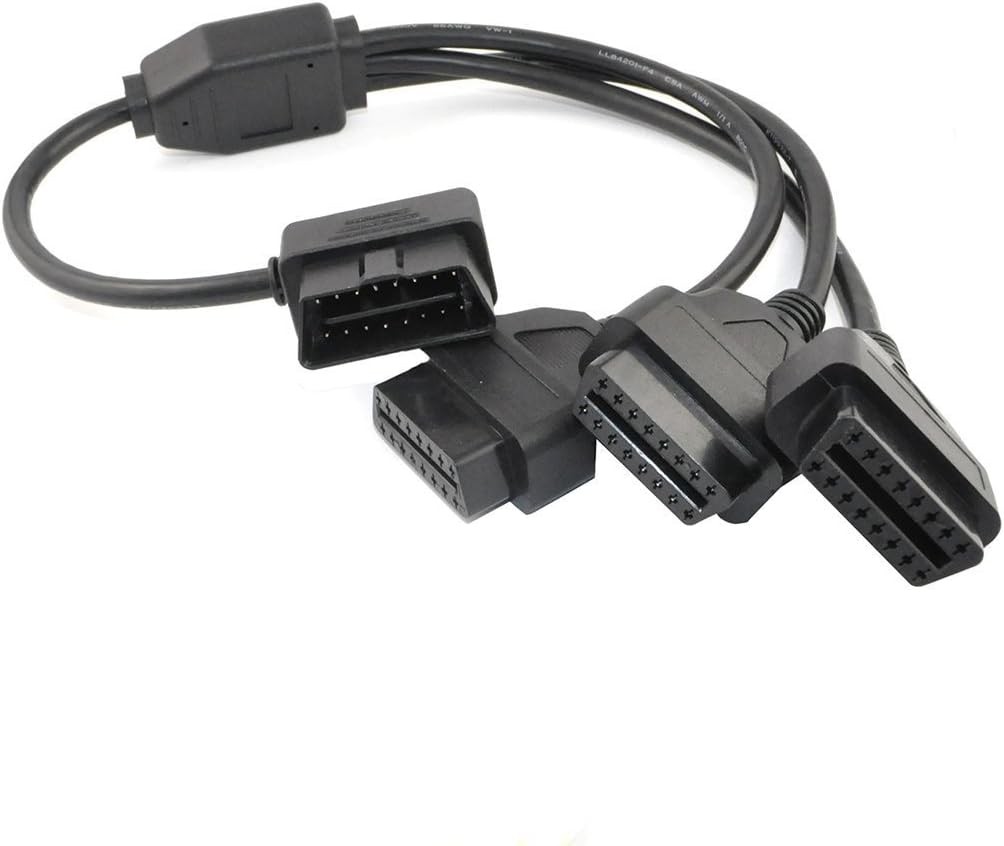 OBD2 Splitter Cable,OBD-II Extension Cable,1 Male to 3 Female Car Diagnostic ...