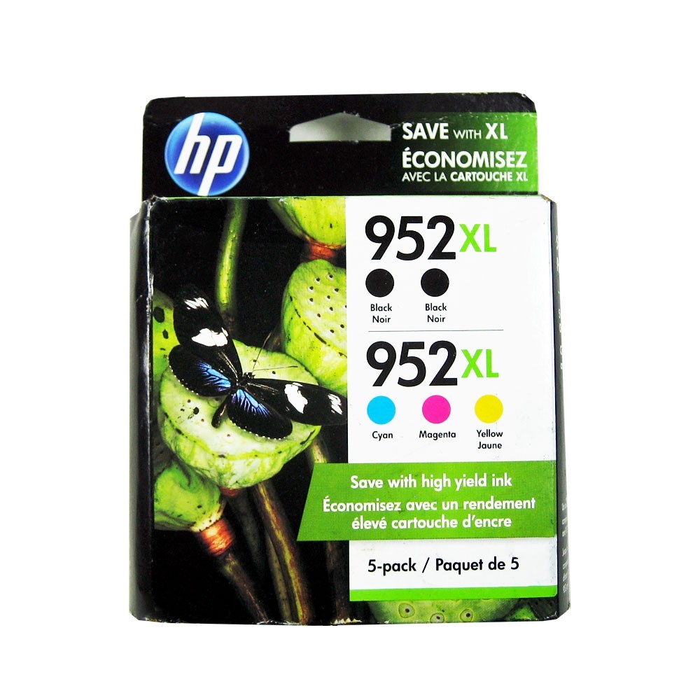 5pk Genuine HP 950XL Black & 951XL 3-Color OfficeJet 8620 8600 8630 (Retail Box)