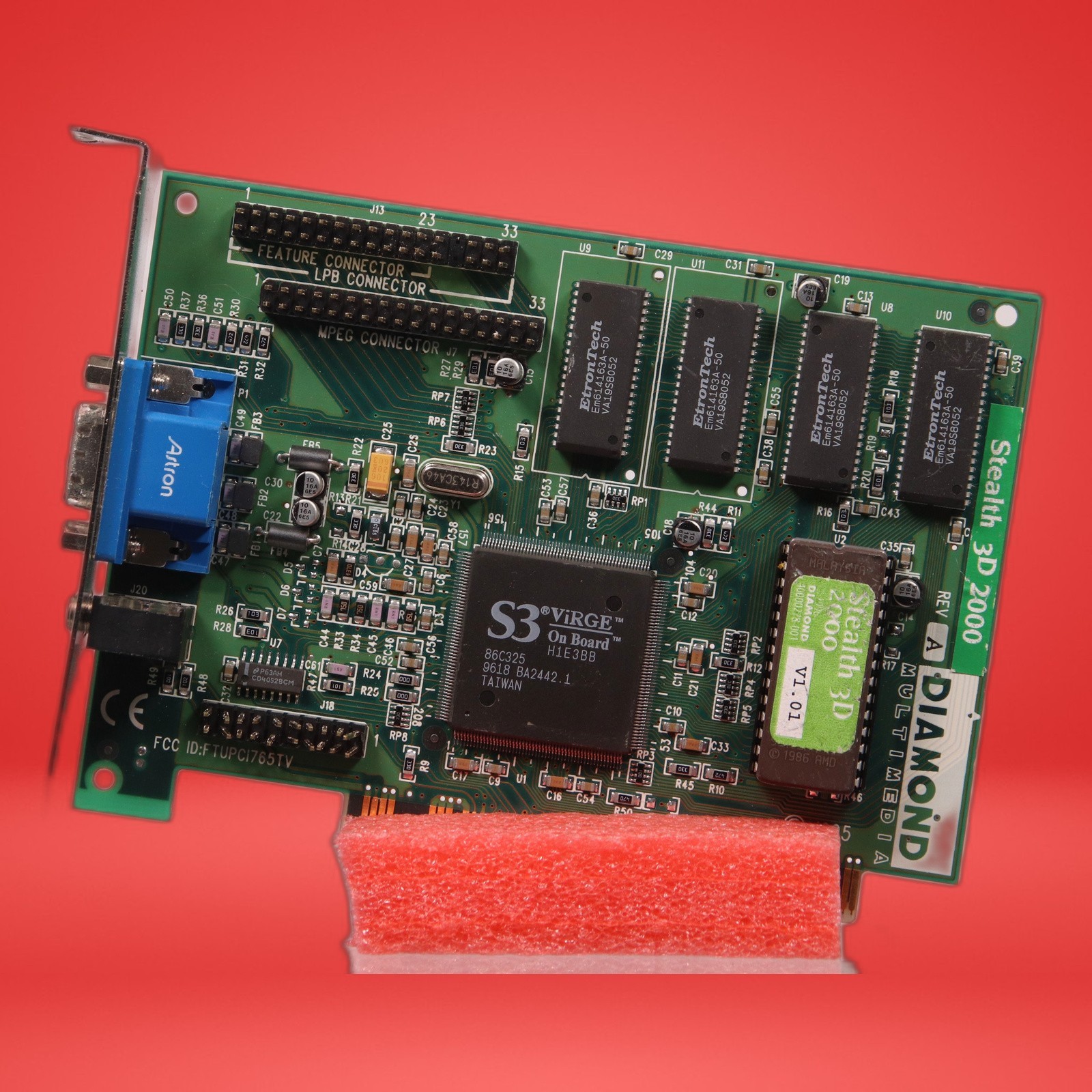 Diamond Stealth 3D 2000  2MB S3 ViRGE PCI Video Card VGA 23033216-403