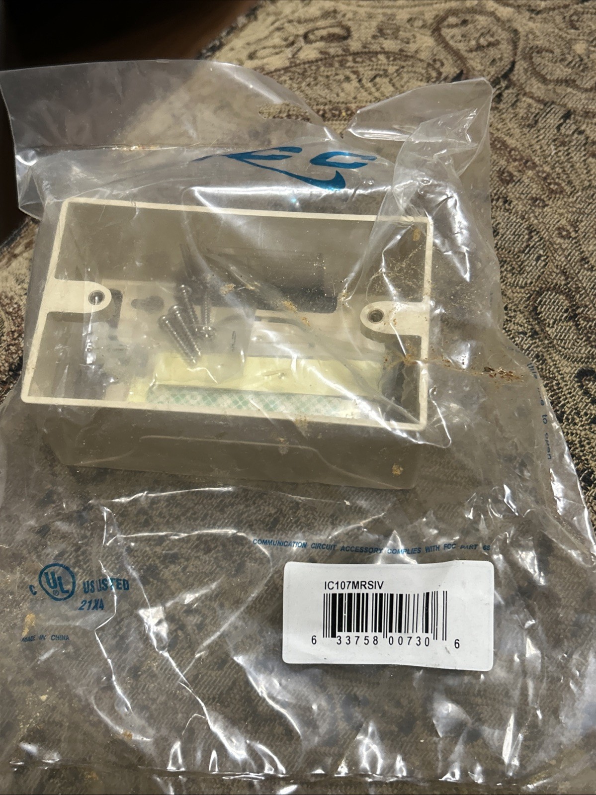 Icc IC107MRSIV Mounting Box, 1-gang, Ivory