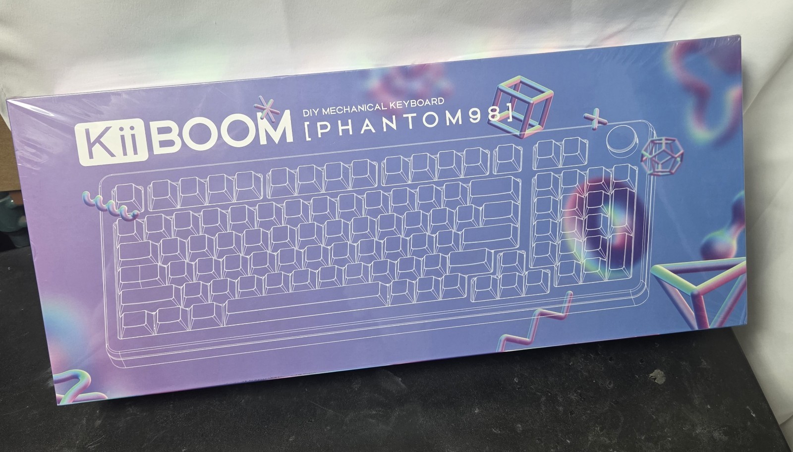 Kii Boom Phantom 98 Mechanical Keyboard Pink Clear Acrylic Transparent New