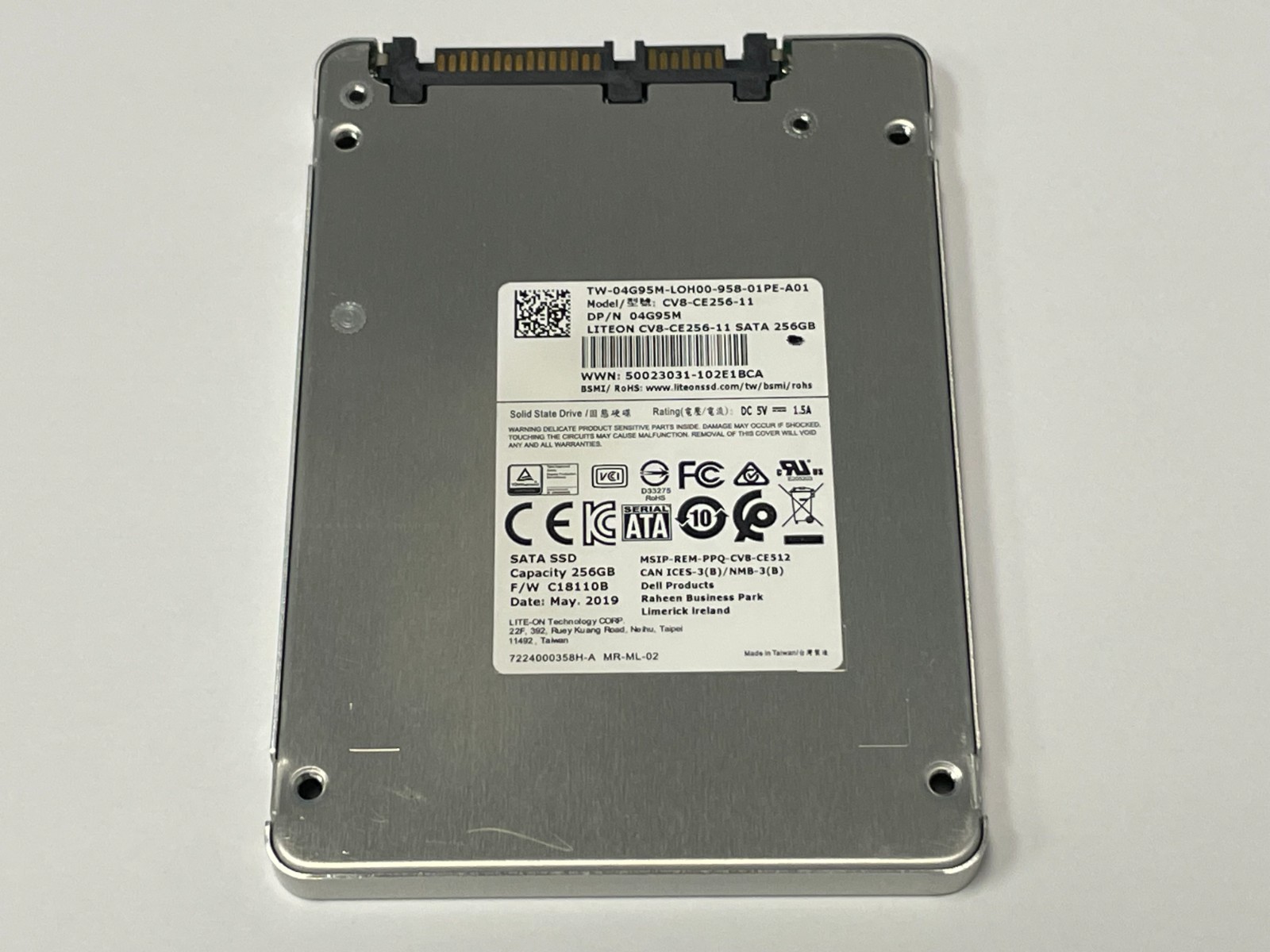 Lite-On 256GB SSD 2.5" Internal Solid State Drive CV8-CE256-11 Dell 4G95M