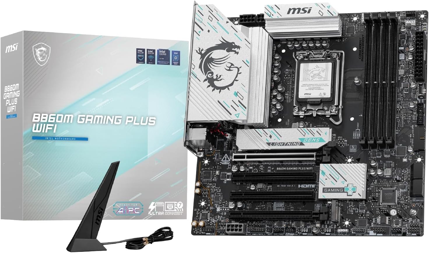 MSI B860M GAMING PLUS WIFI Micro-ATX LGA1851 DDR5 Motherboard