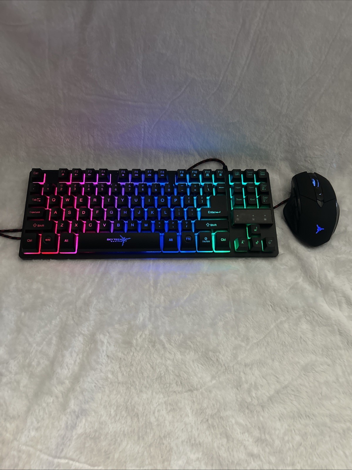 Skytech Gaming Keyboard & Mouse Combo RGB Rainbow K-870+M-1000 Backlit Setup