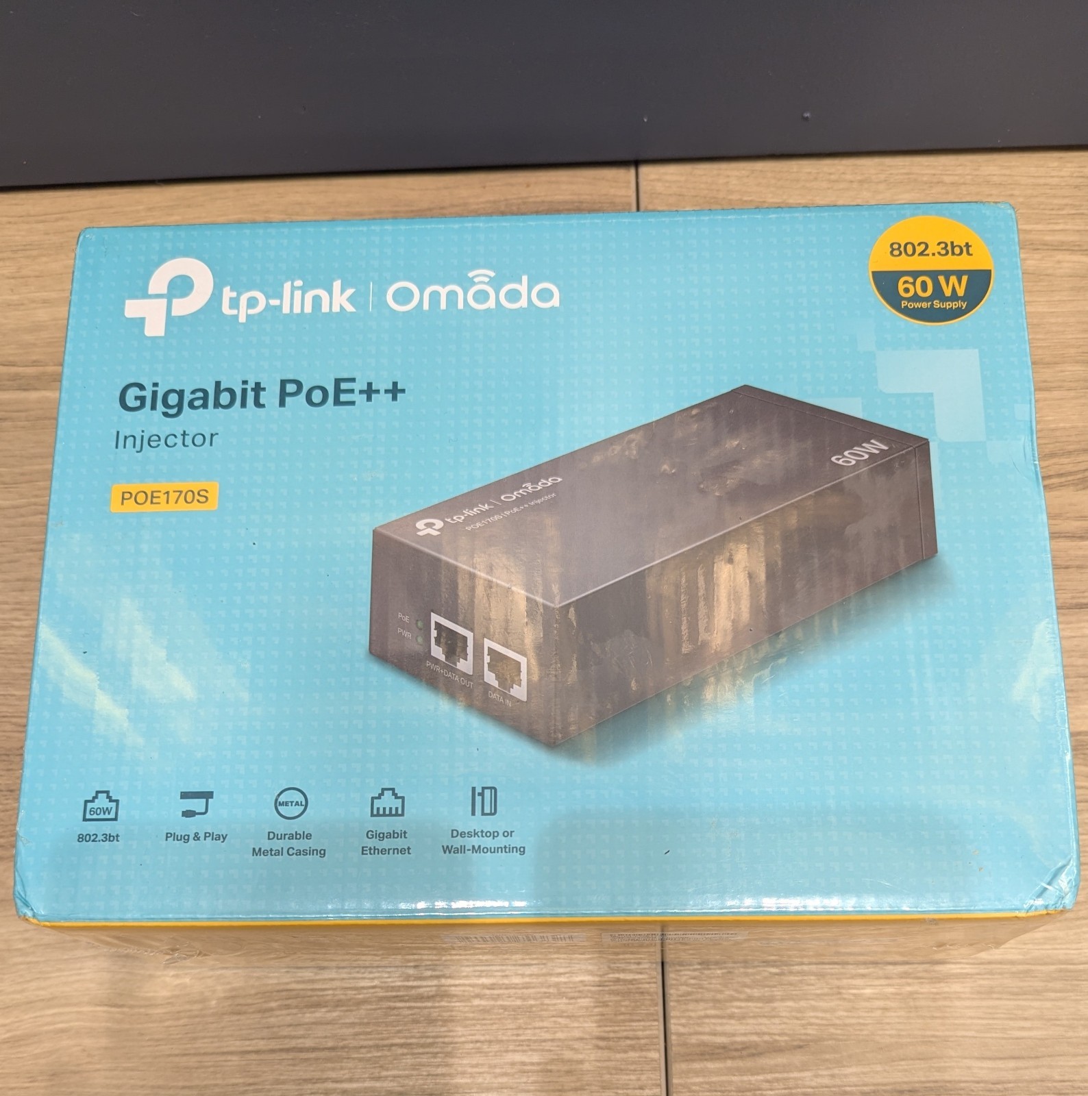 TP-Link Omada POE170S Gigabit PoE++ Injector 802.3bt 60W Metal Casing Sealed NIB