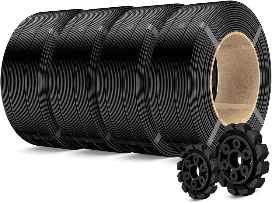 SUNLU PLA+ 2.0 Black 4 Spools 4KG 1.75mm 3D Printer Filament High Speed NIB