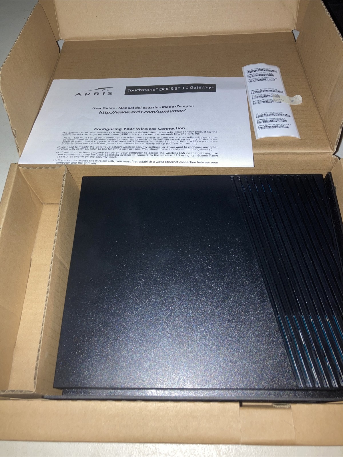 Touchstone dg3270a Wireless Network Box NO WIRES 3.0 Gateway Connection Arris