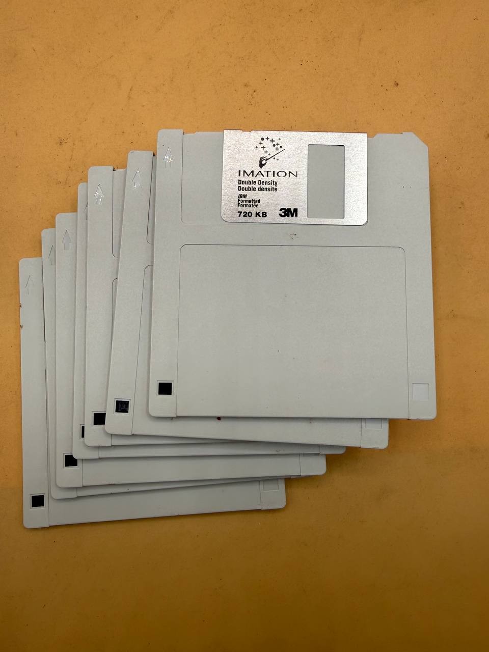 Lot of 8 Imation 3M 3.5 Inch 720KB Double Density Floppy Disks RE