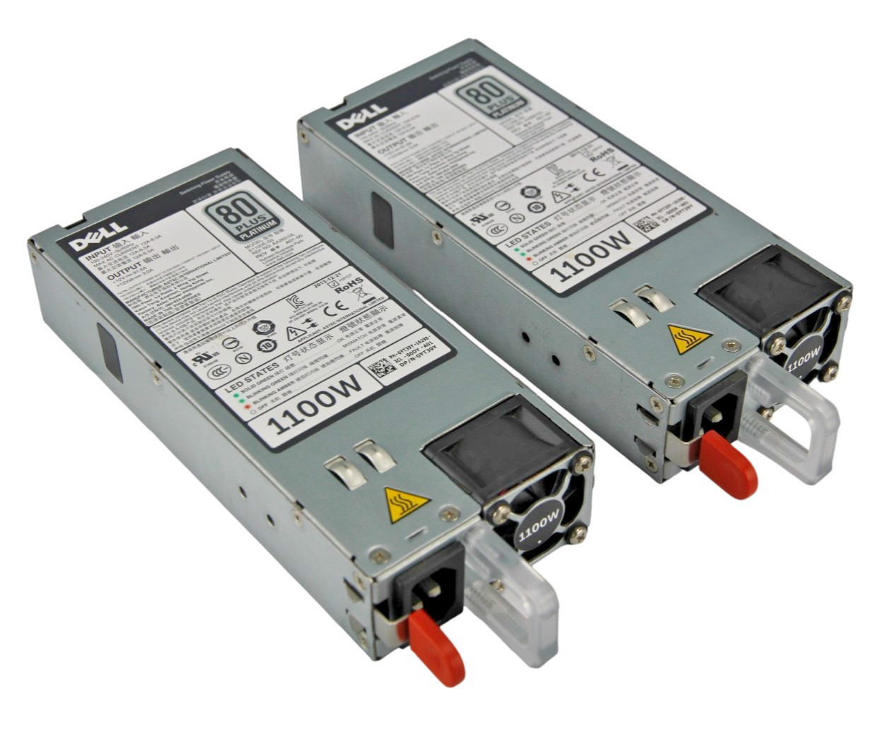 Lot of 2 Dell R520 R620 R720 R820 R920 1100W 80+ Platinum Power Supply YT39Y