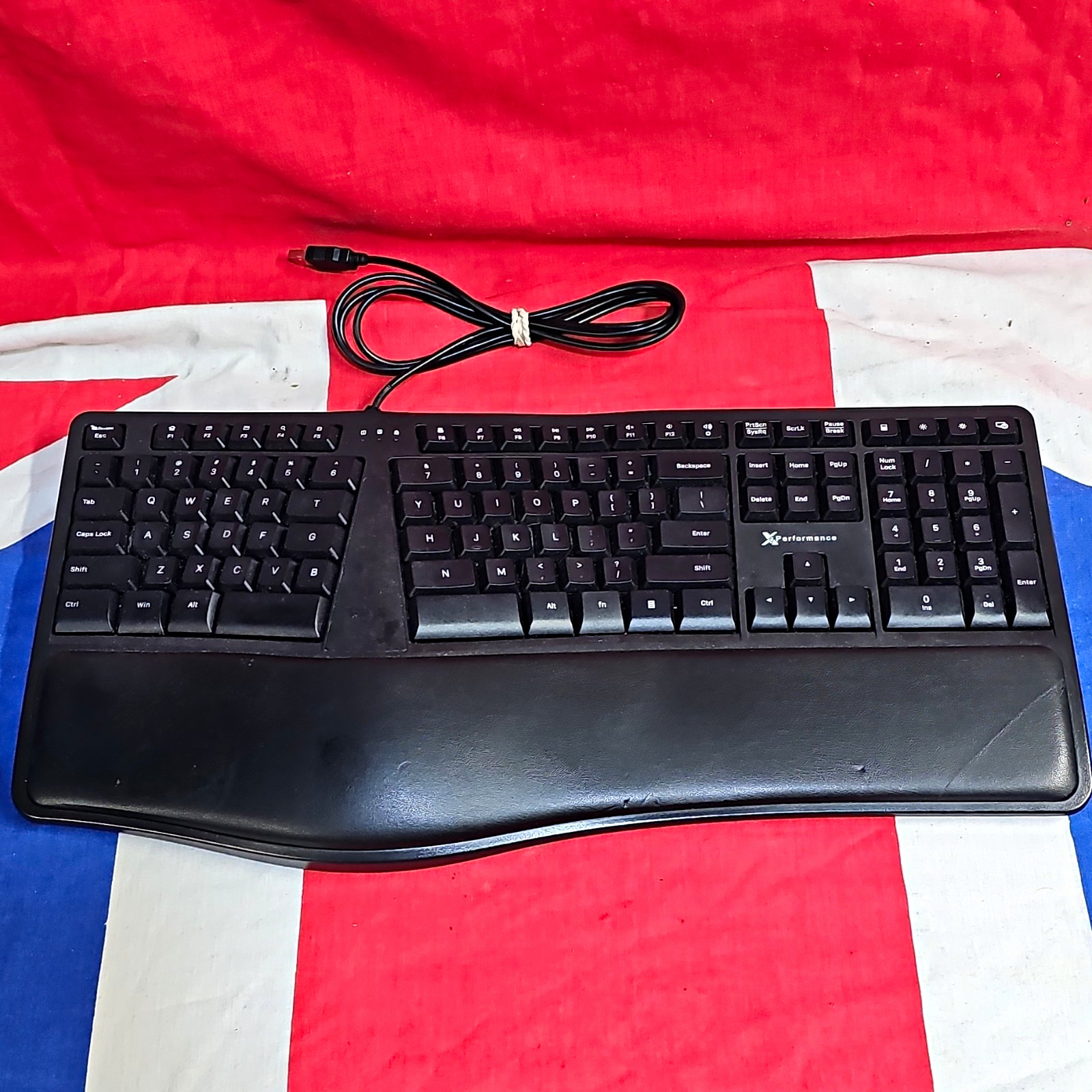 XPerformance X9ERGOKEY Wired USB Ergonomic Keyboard Black QWERTY EN